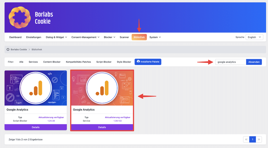 Borlabs Cookie - Google Analytics Bibliothek