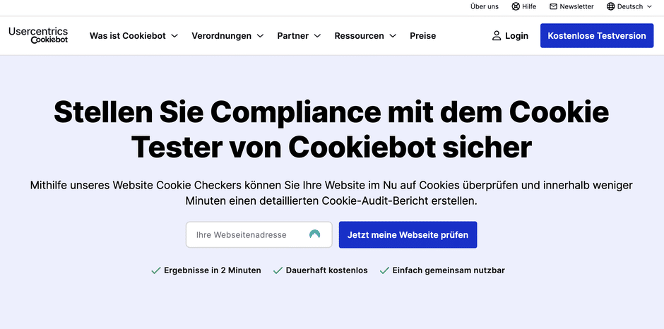 Cookiebot Website Cookie-Scanner