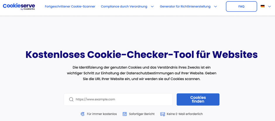 Cookieserve Website Cookie-Scanner