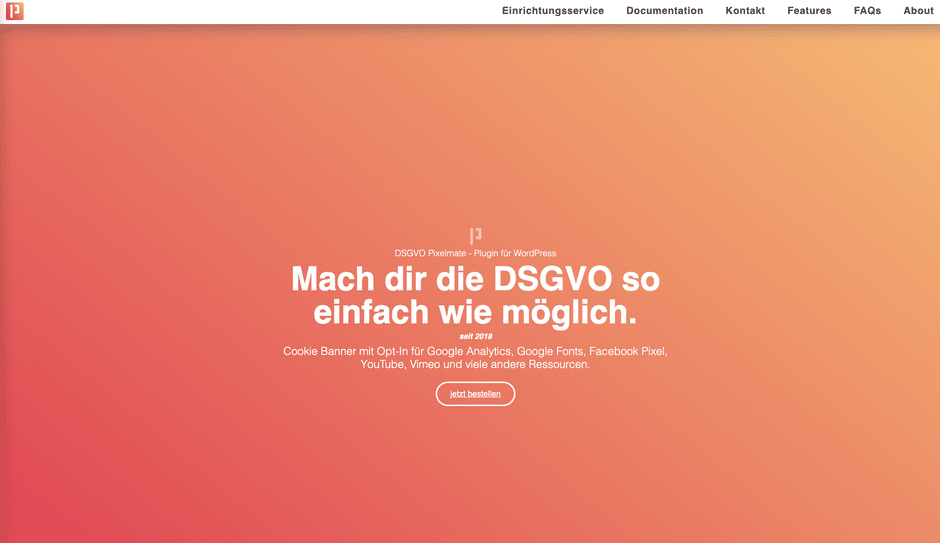 DSGVO Pixelmate Website