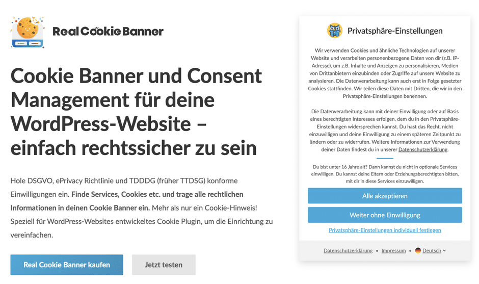 Real Cookie Banner Plugin